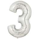 Silver Foil Number Balloon - 3